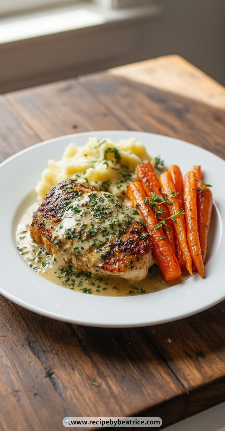 creamy-herb-chicken-with-mashed-potatoes---honey-glazed-carrots-dinner_feature