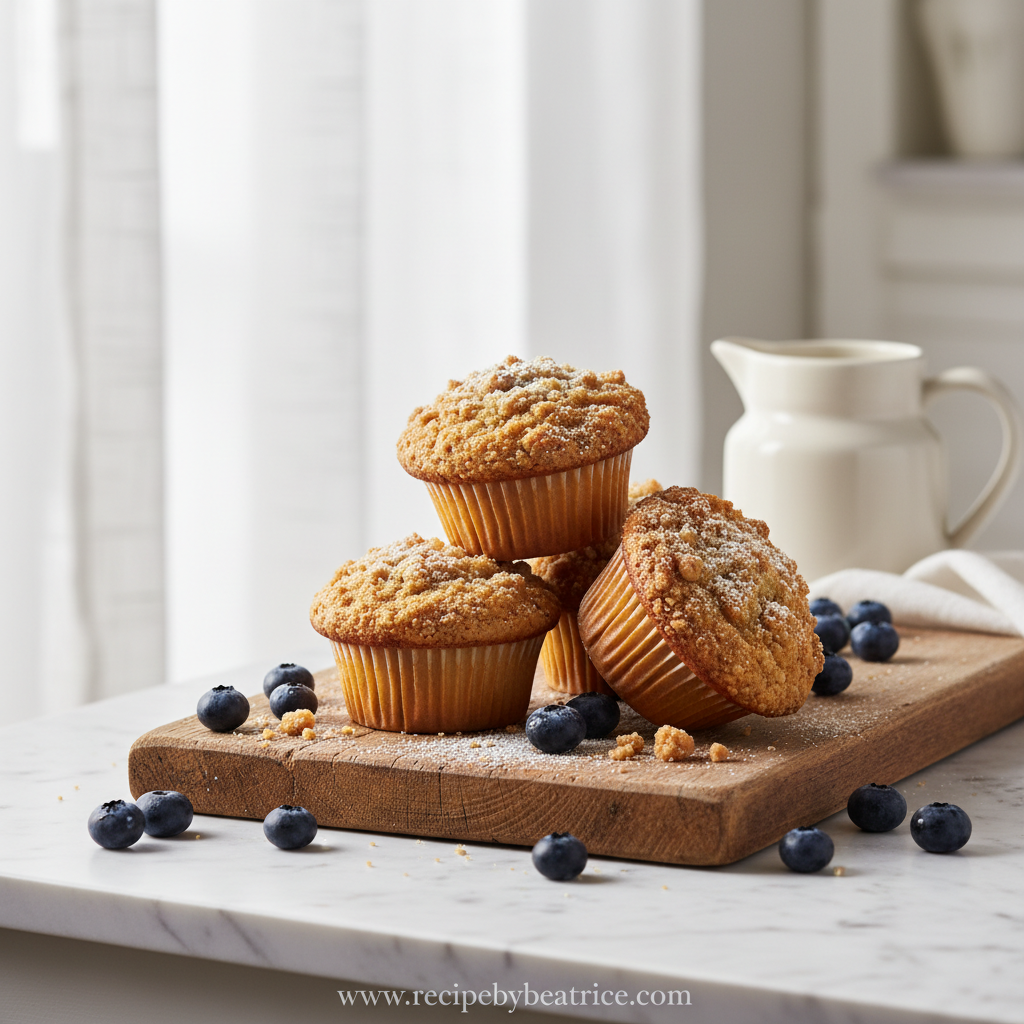 Blueberry muffins with crumble top