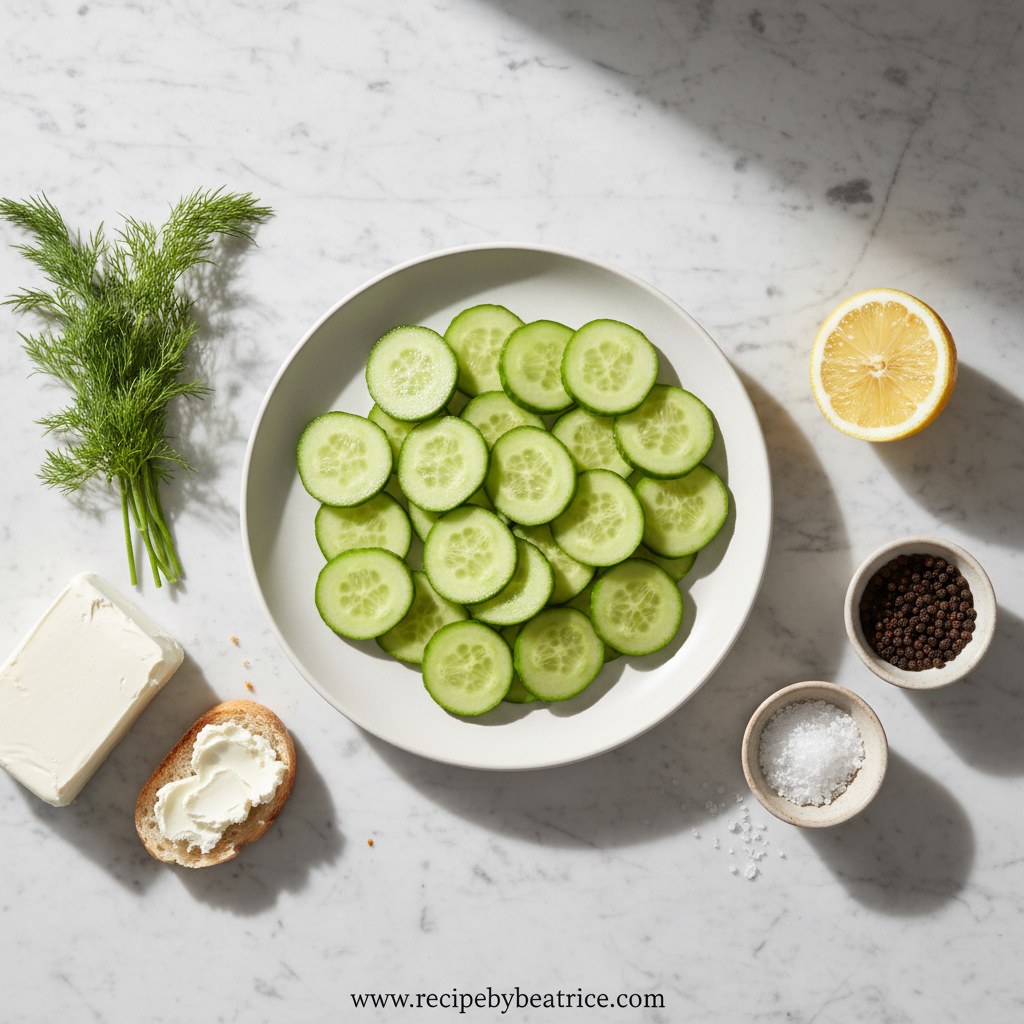 Ingredients for cucumber sandwiches