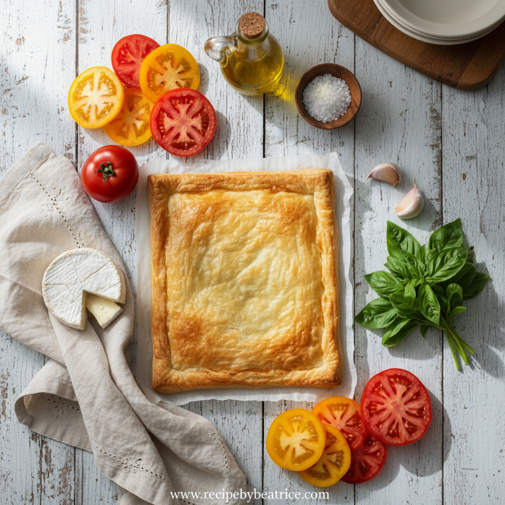 Ingredients for Rustic Tomato Cheese Tart