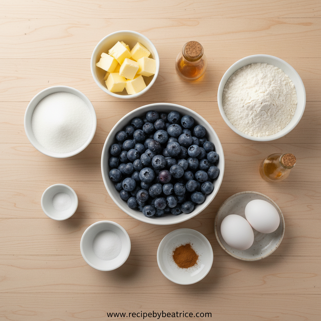 Ingredients for Blueberry Streusel Muffins