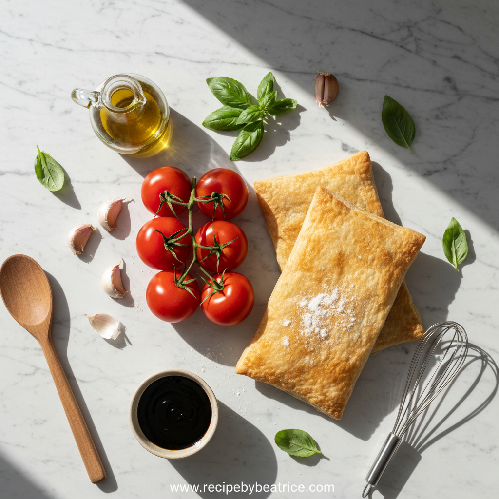 Ingredients for Tomato Puff Pastry Tart