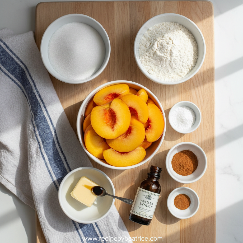 Ingredients for Joanna Gaines Peach Cobbler