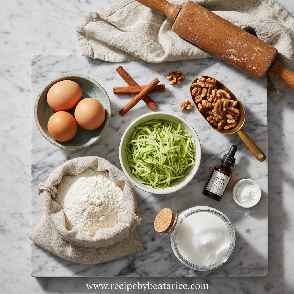Ingredients for Zucchini Bread